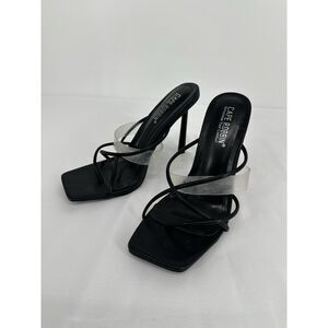 Cape Robbin Sora Strappy Stiletto Heel Sandals, Black, Size Women‎ 7.5